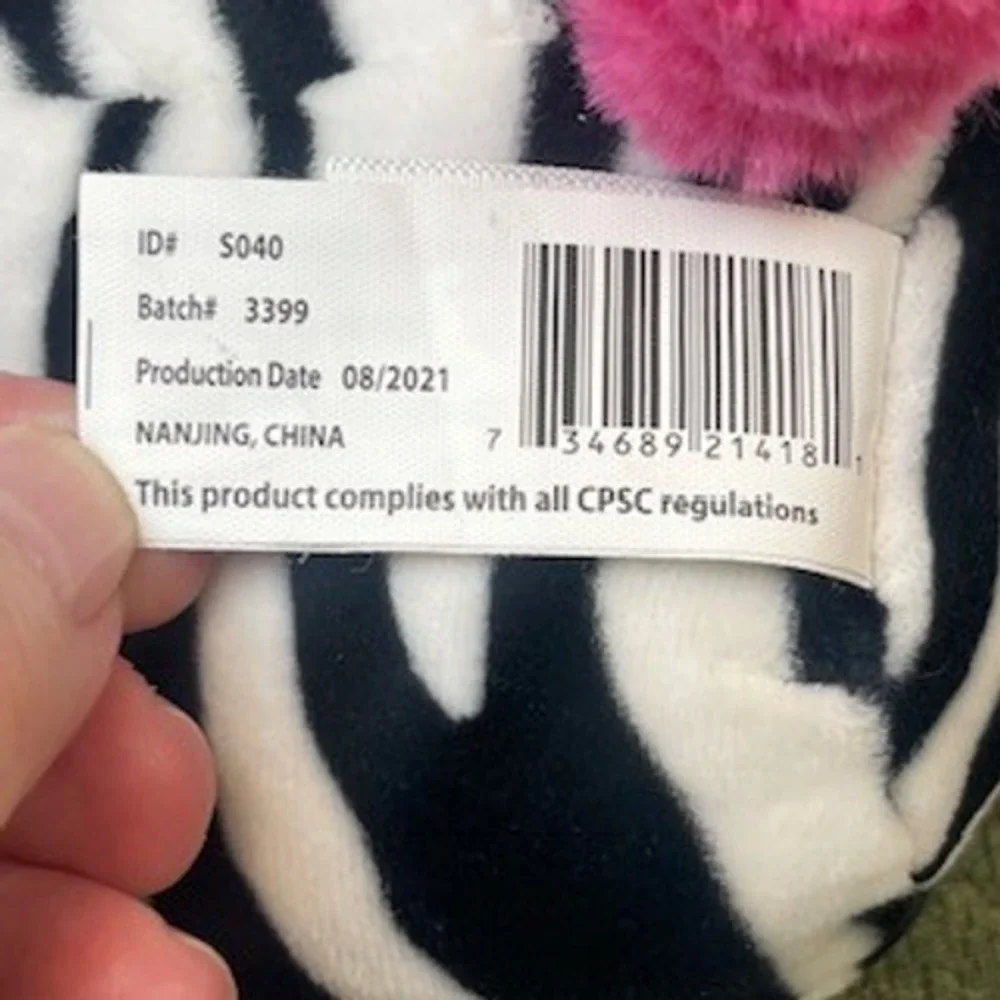 Squishmallows Zebra Plush Black White Pink Tracy 8 Inch‎ Stuffed Animal Toy
